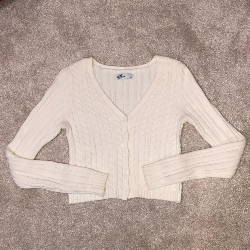 Hollister White cardigan